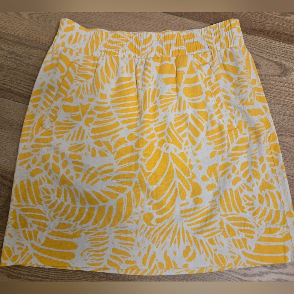LOFT Yellow and White Bubble Mini Skirt